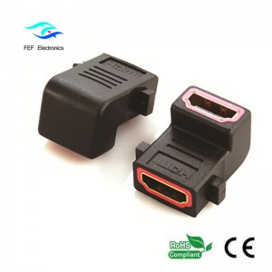 HDMI θηλυκό σε HDMI θηλυκό προσαρμογέα 90 γωνιακός τύπος Κωδικός: FEF-H-007