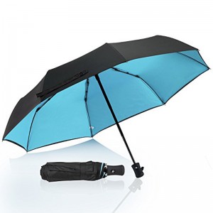 Μαύρη επικάλυψη αντι UV Umbrella 3 Πτυσσόμενη αυτόματη ομπρέλα