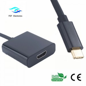 Θήκη τύπου c με HDMI θηλυκό μετατροπέα μεταλλική θήκη Κωδικός: FEF-USBIC-006