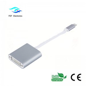 Μετατροπέας USB TYPE-C σε DVI Μετατροπέας ABS κέλυφος Κωδικός: FEF-USBIC-003