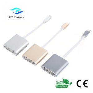 Μετατροπέας USB TYPE-C σε DVI Μετατροπέας ABS κέλυφος Κωδικός: FEF-USBIC-003