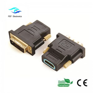 DVI (18 + 1) αρσενικό σε HDMI θηλυκό προσαρμογέα χρυσό / επινικελωμένο Κωδικός: FEF-HD-002