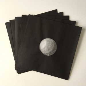 12 ιντσών μαύρο Polyliner LP Εγγραφή εσωτερικό μανίκι