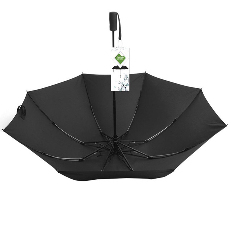 8 πλευρές ομπρέλα υδρόφοβη επίστρωση cutom Αδιάβροχο 3 πτυσσόμενο AOAC αντίστροφη ομπρέλα βροχής
