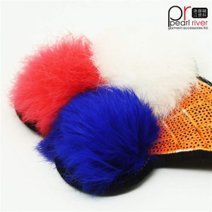 Υψηλής ποιότητας χέρι ραμμένο αναστρέψιμο pom pom παγωτό patch