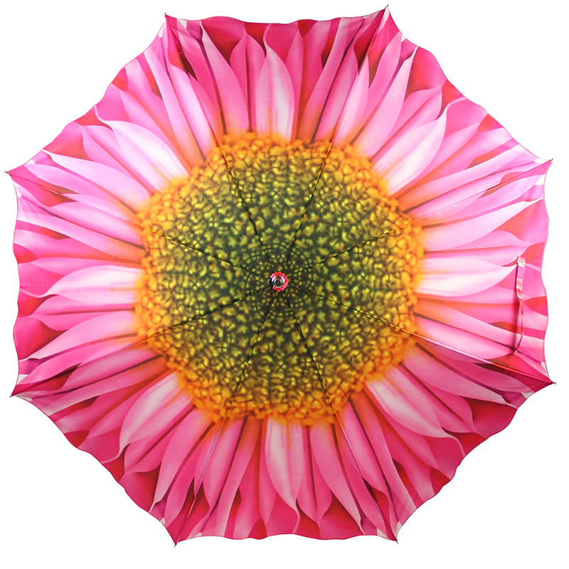 Ευθεία χονδρική ομπρέλα μάρκετινγκ με έθιμο εκτύπωση λουλούδι άκρη