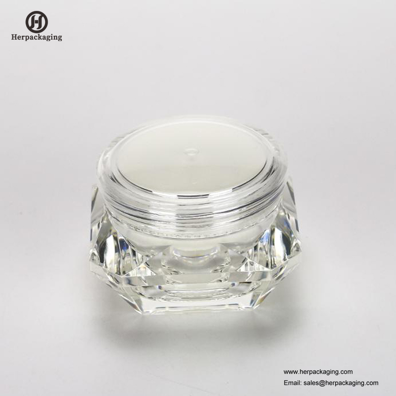 HXL2210 Βάζα με διαμάντι σχήμα πολυτελείας ακρυλικό διπλό καρφιτσών άδειο καλλυντικό βάζο κρέμας