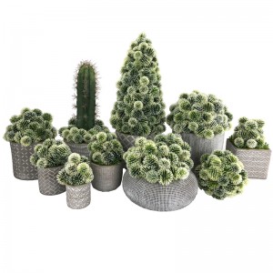 Τεχνητή μπάλα Cactus στο διακοσμητικό ποτ Succulent διακόσμηση για το σπίτι ή το γραφείο
