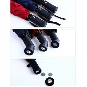 Χονδρέμποροι Αυτόματη λαβή φλόγα 3 πτυσσόμενη ομπρέλα με φως LED