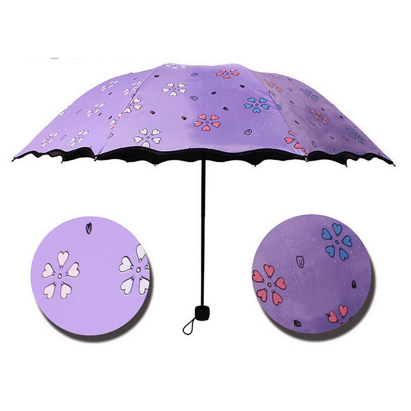 Όμορφη εκτύπωση 3 φορές μη αυτόματη ανοιχτή μαγεία αλλαγή χρώματος ομπρέλα κάτω από το βρέξιμο