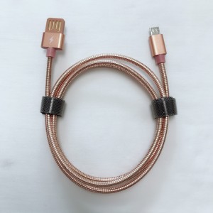 Διπλό προσώπου USB 2.0 μεταλλικό καλώδιο σωλήνα Φόρτιση γύρο αλουμινίου στέγασης Micro σε USB 2.0 καλώδιο δεδομένων