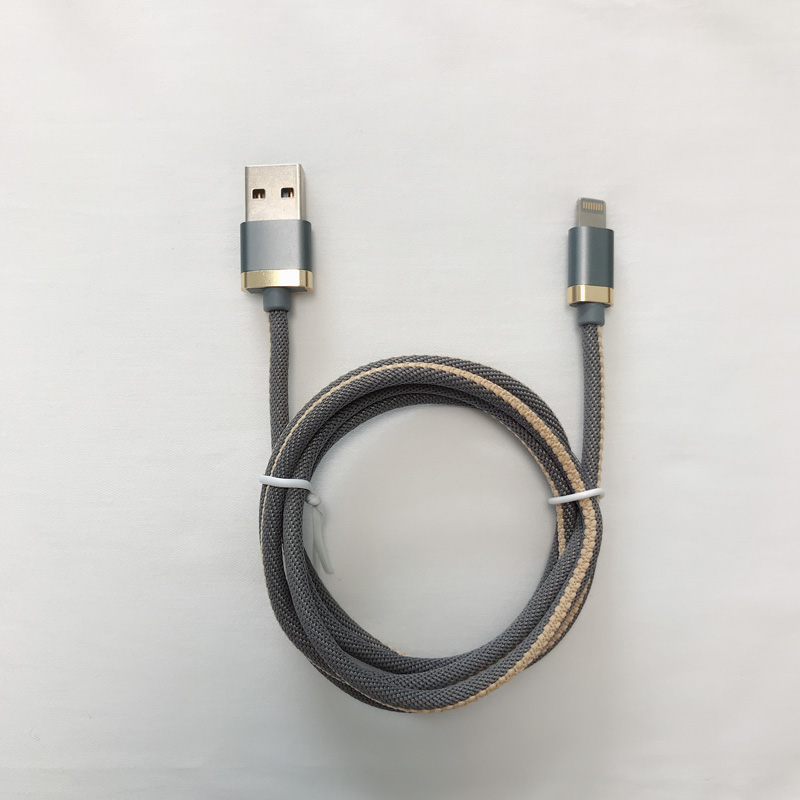 Πλεγμένο δαχτυλίδι αλουμινίου 3.0A γρήγορης φόρτισης Καλώδιο δεδομένων USB για micro USB, φόρτιση και συγχρονισμό κεραυνών τύπου C, iPhone