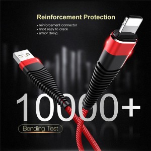 Πλεονεκτήματα Γρήγορη φόρτιση Γύρος κασέτα αλουμινίου Flex κάμψη Μπλόκ ελεύθερο καλώδιο δεδομένων USB για micro USB, τύπου C, iPhone αστραπή...