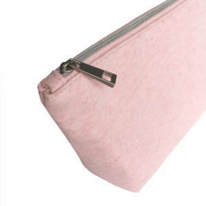 Ανθεκτική φορητή μεταφορά μικρών φυσικών ινών φερμουάρ Καλλυντικά τσάντα