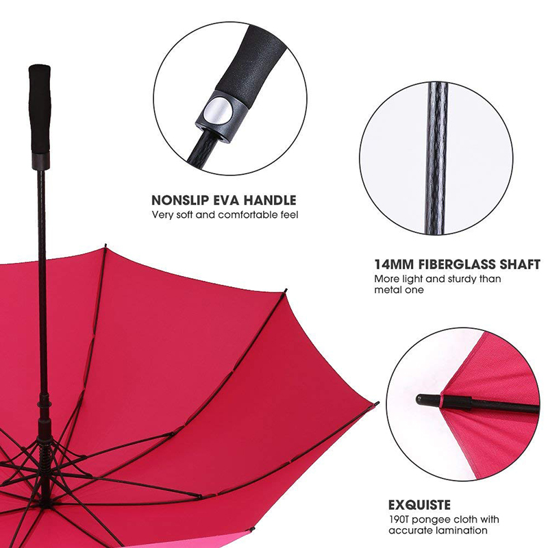 2019 διαφημιστικό πλαίσιο γυαλιού από πολυουρεθάνιο πλαίσιο EVA λαβή γκολφ ομπρέλα με προσαρμοσμένη εκτύπωση