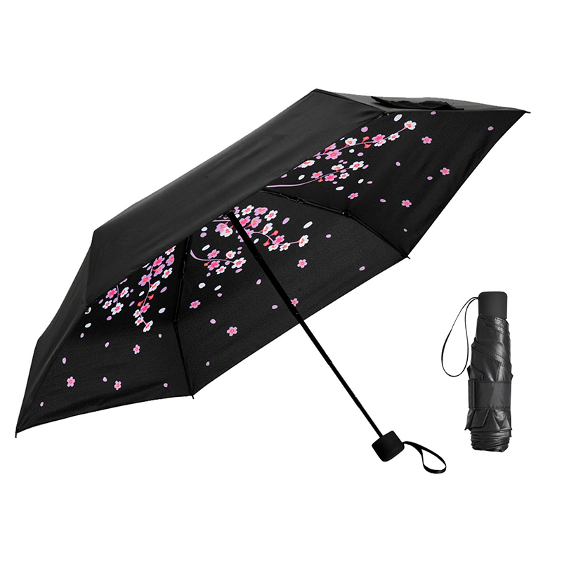 Δημοφιλής εκτύπωση λουλουδιών εσωτερικού χώρου προστασίας από τον ήλιο 5 φορές μίνι ομπρέλα