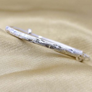 999 ασημένιο βραχιόλι γεμάτο αστέρι γυναικεία στυλ απλό στρογγυλό σωλήνα αλεσμένο βραχιόλι χέρι