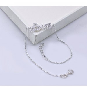 925 Ασημένιο Βραχιόλι Γυναικείο Μόδα Μωσαϊκό Βραχιόλι Καρδιά LOVE Αρχικό Προσαρμοσμένο Βραχιόλι