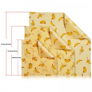 Πιστοποιημένο από την FDA χαρτί μελισσών χαρτιού τυλίγματος χαρτιού μελισσών για επαναχρησιμοποιήσιμη συσκευασία τροφίμων 3 πακέ...