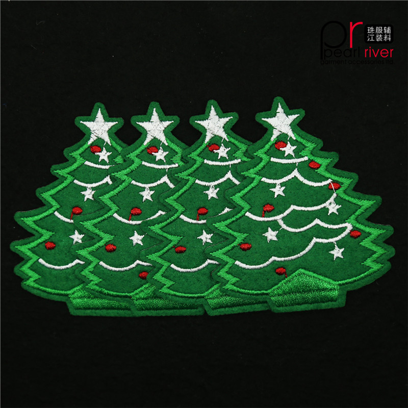 Πράσινο διακοσμητικό κεντήματος χριστουγεννιάτικου δέντρου με κόλλα για διακοσμήσεις