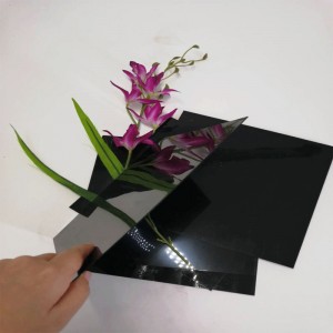 Hot πώληση 1,0 mm μαύρο γυαλιστερό σκληρό πολυεστέρα πλαστικό φύλλο για διακόσμηση επίπλων