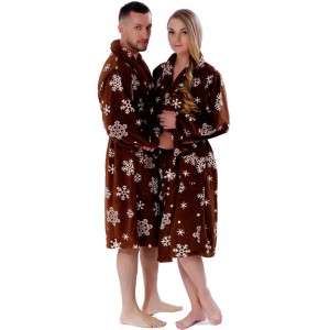 Ενηλίκων Τυπωμένο Fleece Robe ζευγάρι πιτζάμες