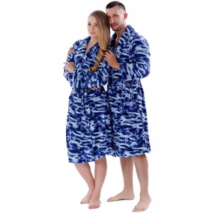 Ενηλίκων Printed Fleece Robe Ζευγάρι Sleepwear