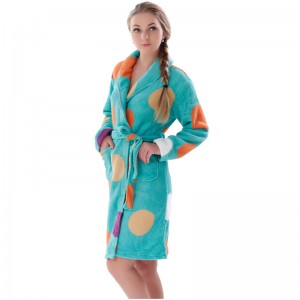 Ενηλίκων Τυπωμένο Fleece Pajama Γυναίκες Robe