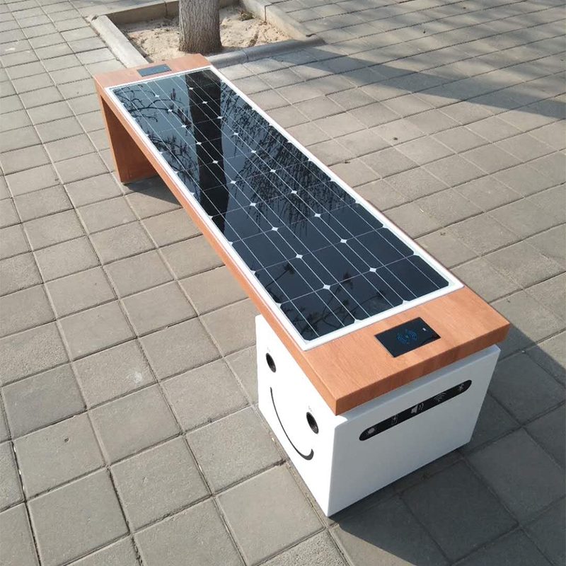 Smart Metal Park Bench Ηλιακή Ενέργεια Φορτιστής τηλεφώνου και διαφημιστικό εξοπλισμό