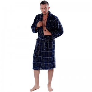 Ζεύγος Fleece Robe Ριγέ τυπωμένο πιτζάμα