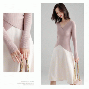 2019 κυρίες λαιμό περικοπή λαιμό σταυρό cheast πουλόβερ