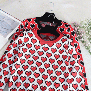 OEM \u0026 ODM 100% βαμβακερό πουλόβερ βαμβάκι καρδιές jacquard δεμένη πουλόβερ