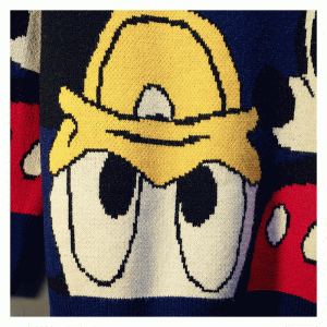 2019 Μακρύς χαριτωμένος Donald Duck Cartoon Pattern Jacquard Πάχος Χειμώνας Κυρίες Πουλόβερ πουλόβερ