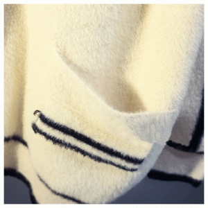 2019 Νεότερο χαλαρό απομίμηση μίνι λωρίδες ζακάρ ζακέτα κυρίες μάλλινο πουλόβερ