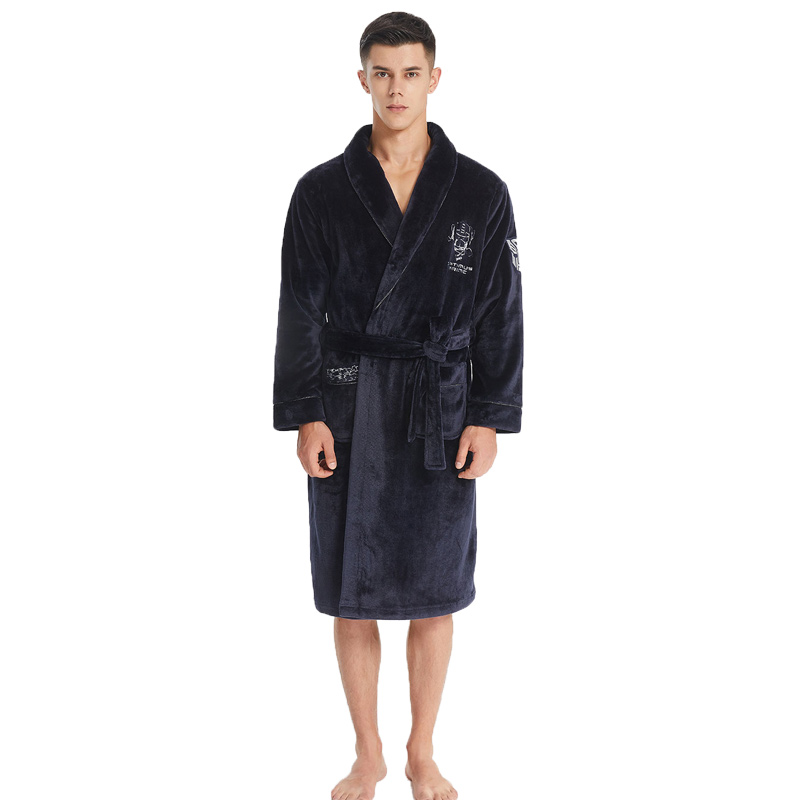 Ανδρικά κέντημα πολυτελείας Flannel Fleece Robe