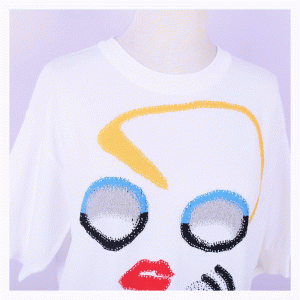 Προσαρμοσμένο κόκκινο Lips ζακάρ καλοκαίρι λεπτή πλεκτά πουλόβερ