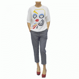 Προσαρμοσμένο κόκκινο Lips ζακάρ καλοκαίρι λεπτή πλεκτά πουλόβερ