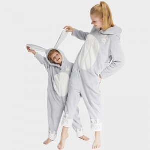 Οικογένεια που ταιριάζει Flanel Fleece Κέντημα Onesie
