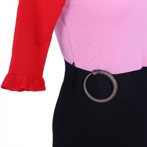 2018 καλοκαιρινό φόρεμα πουλόβερ καρφίτσα με δύο μανίκια κοντό μανίκι φόρεμα πουλόβερ πλεκτό