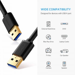 USB 3.0 A έως A Τύπος καλωδίου A Καλώδιο καλωδίου αρσενικού-αρσενικού για μεταφορά δεδομένων σε σκληρούς δίσκους