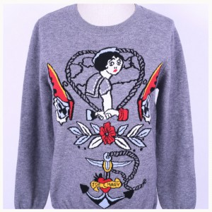 2018 άνοιξη πτώση γυναικών μάλλινο πλεκτό πουλόβερ ζακέτα Jacquard πουλόβερ