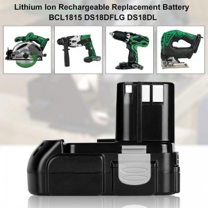 Li-ion 18V 2000mAh μπαταρίες ηλεκτρικών μπαταριών επαναφορτιζόμενων μπαταριών για Hitach BCL1815, BCL1820