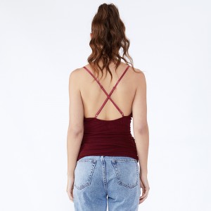 Saree μόδας γυναίκα καλοκαίρι κορίτσι αμάνικο ανοιχτό καπέλο ώμων μπλούζα για τις γυναίκες