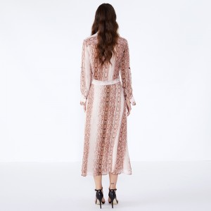 Αναπνεύσιμο Φίδι Εκτύπωση Χρώμα Ροζ Κυρίες Γραφείο Φορέστε Αιτιώδη Φορέματα JCGJ190315075