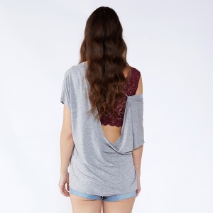 Ασύμμετρα Τελευταία σχέδια για το λαιμό Backless Μπλούζα Σχέδια για κορίτσια JCGJ190315080