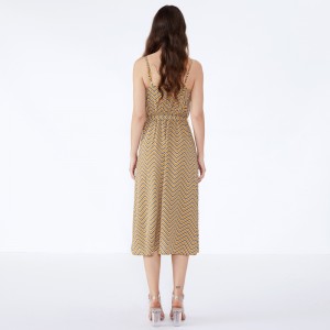 Ριγέ Καλοκαίρι 2019 Σαφόν Vestidos Casuales Γυναικείο φόρεμα