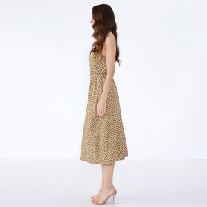 Ριγέ Καλοκαίρι 2019 Σαφόν Vestidos Casuales Γυναικείο φόρεμα