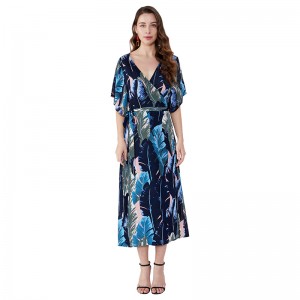 Αφρικανική σχεδίαση Κομψή γυναικεία κυρία μόδα φόρεμα σιφόν Casual φορέματα καλοκαίρι JSDJ2558