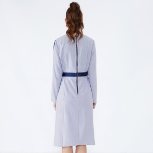 Ριγέ μακρύ μανίκι Prom Γυναικεία έπιπλα Γυναικεία ενδυμασία Gaun Σχέδια Φόρεμα JSW2832