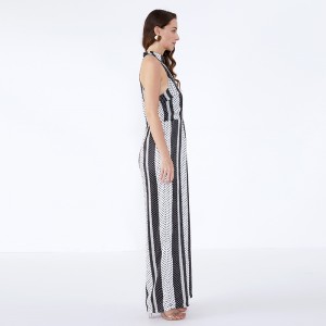 Streak εκτυπωμένο Halter Neck Plus μέγεθος Jumpsuit για τις λιπαρές γυναίκες JCGJ190315072
